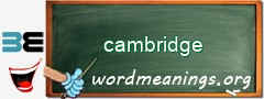 WordMeaning blackboard for cambridge